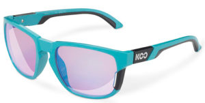 KOO California Light Blue/Black Sunglasses (Blue Mirror Lens) - Medium