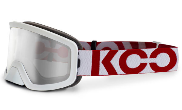 KOO Edge White Red MTB Goggles (Clear Lenses) - Medium
