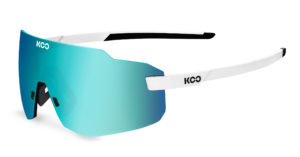 KOO Supernova White Sunglasses (Turquoise Lens)