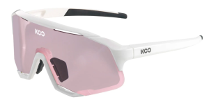 KOO Demos White Sunglasses (Photochromic Pink Lens)
