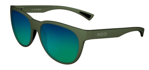 KOO COSMO Olive Green Matt Sunglasses (Green Mirror Lens)
