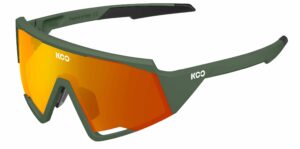 KOO Spectro Green Matt Sunglasses (Orange Mirror Lens)