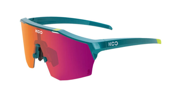 KOO ALIBI BORA Metallic Green Sunglasses (Photochromic Fuchsia Mirror Lens)