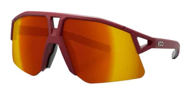 KOO HYPE Dark Red Matt Sunglasses (Red Mirror Lens)