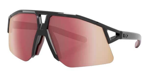 KOO HYPE Strade Bianche Black Glass Sunglasses (Siena Red Mirror Lens)